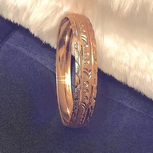 22 Carat Gold Plated Engraved Bangle